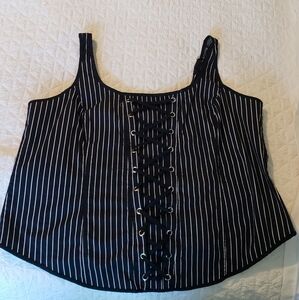 Hot Topic black and white pinstripe corset size 18/20